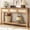 Oak Brown, variant on Rattan 51.2" Console Table with 3 Drawer, Entryway Table with Drawer & Shelf, Boho Sofa Table Behind Couch Foyer for Living Room, Hallway, Natural Wood