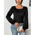 thumbnail image 5 of Zeagoo Womens Sweater 2025 Casual Cute Lightweight Puff Sleeve Cozy Crochet Knit Pullover Tops Blouse, 5 of 6