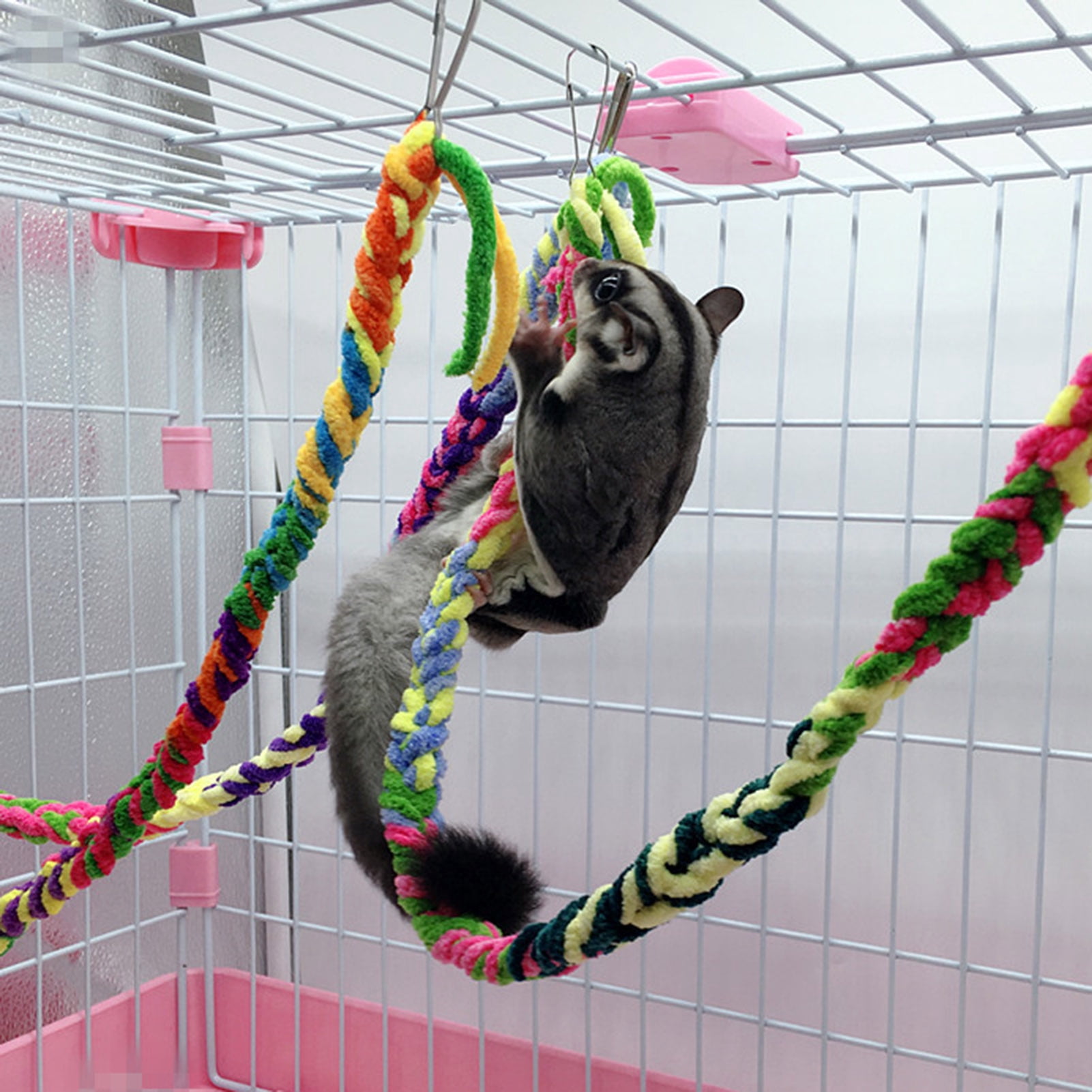 DOPI Pet Climbing Rope Multi-color Anti-shedding Super Soft Pet Hamster Swing Rope Bridge for Parrots
