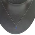 thumbnail image 5 of AoneJewelry 1.35 Cttw Oval Sapphire & Blue Diamond Pendant Necklace in 14k White Gold, 5 of 5