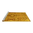 thumbnail image 2 of Ahgly Company Machine Washable Indoor Square Medallion Yellow Traditional Area Rugs, 5' Square, 2 of 4