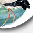 thumbnail image 3 of Designart 'White Stork On The Swamp Blue' Traditional Circle Metal Wall Art 29x29 - Disc of 29, 3 of 5