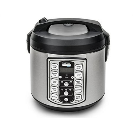 cooker rice aroma professional plus steamer cooked nonstick arc slow pot exterior stainless cup digital dialog displays option button additional