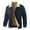 Navy, variant on Men's Jackets Turn Down Collar Fleece Jacket Outerwear Zip Up Long Sleeve Warm Coat Comfortable Loose Fit Fall Winter Heavyweight Fall Jackets