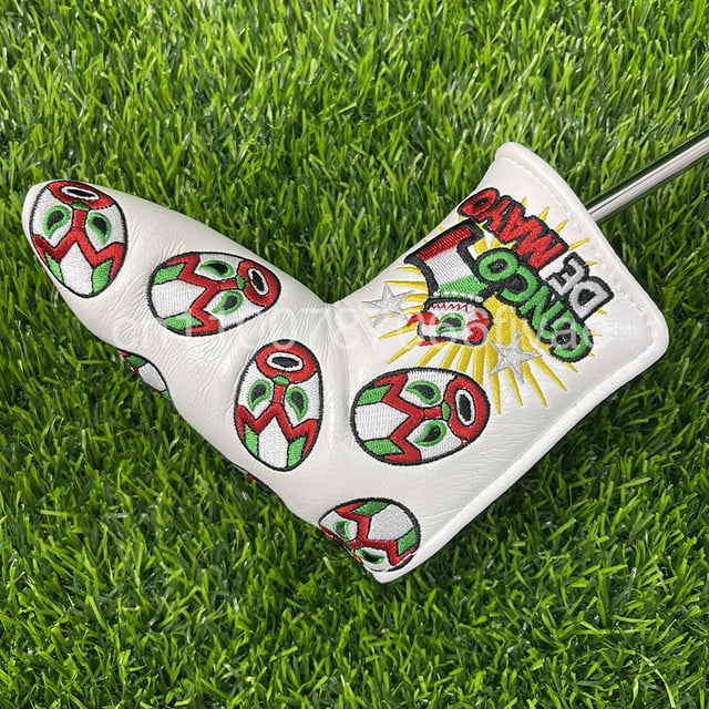 Golf Putter Headcover - Slim Straight Edge Design for Blade Putters WHITE