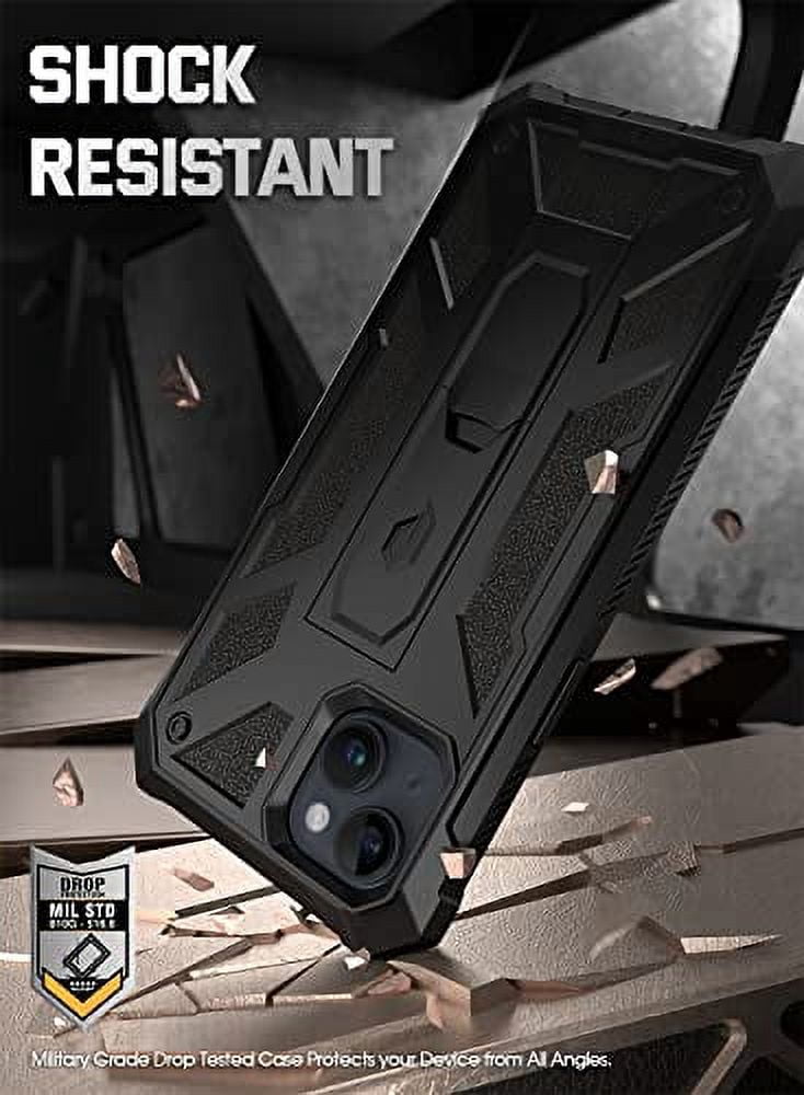 Poetic Spartan Case for iPhone 14, Full Body Rugged Case with Kickstand, Matte Black