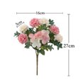 thumbnail image 5 of 1 Bunch Elegant Bright-colored Artificial Flower Faux Silk Flower Realistic Fine Texture Simulation Hydrangea for Home, 5 of 7