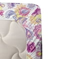 thumbnail image 6 of Ambesonne East Fitted & Top Sheet Set with Shams, Watercolor Peonies Art, Magenta Purple Yellow, 6 of 7