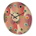 thumbnail image 3 of Designart 'Circular Retro Pattern VIII' Mid-Century Modern Wood Wall Clock, 3 of 5