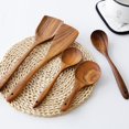 thumbnail image 5 of Thailand Teak Natural Wood Tableware Spoon Ladle Turner Long Rice Colander Soup Skimmer Cooking Spoons Scoop Kitchen Tool Set, 5 of 5