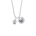 thumbnail image 2 of Delight Jewelry Silvertone Love on White Spinners Silvertone Script Initial Disc - W - Charm Necklace, 20"+3", 2 of 4
