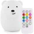 thumbnail image 1 of Luz nocturna infantil colorida, lámpara LED táctil, 9 colores, recargable por USB, de silicona, para mesita de noche, luz ambiental, iluminación interior, dormitorio - Oso, 1 of 5