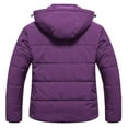 thumbnail image 2 of Chrisuno Womens Winter Jacket Plus Size Women Women's Thicken Coat Quilted Puffer with Hood Insulated Warmth Outerwear Purple 2X, 2 of 5