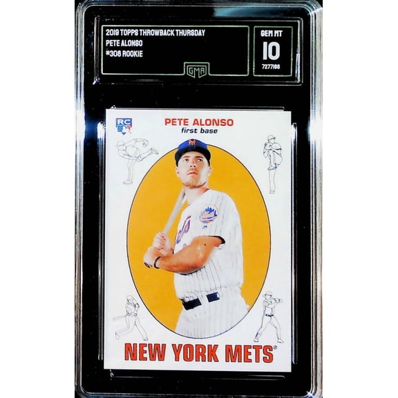 2019 Topps Throwback Thursday #308 Pete Alonso RC Rookie New York Mets GMA 10 GEM MINT