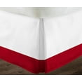 thumbnail image 3 of 1 Piece Split Corner Two Tone Tailored Bed Skirt By D.N.G. BEDDINGS, Full Size 15 Inch Deep Pocket, 800 TC, 100% Egyptian Cotton, Solid White/Red Color., 3 of 3