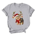 thumbnail image 3 of Abcnature Merry Christmas Tree T-Shirt Women's Cute Christmas Gnomies Graphic Tees Holiday Short Sleeve Tshirt Xmas Buffalo Plaid Red T-Shirt For Men Women T-Shirt Gray,K XXL, 3 of 5