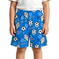 thumbnail image 4 of Angala Child Shorts Elastic Waist Soccer Print Running Shorts Summer Comfortable Stretch Soccer Sports Casual Toddler Boys Shorts Size 9-10 Years Blue, 4 of 4