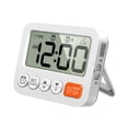 thumbnail image 1 of Reloj despertador digital pequeño de escritorio, temporizador electrónico de escritorio, pantalla grande para Blanco, 1 of 9