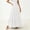 White, variant on Women’s Casual A-Line Long Skirt – Solid Color Elastic Waist Flowy Midi Skirt with Pleats Red Size 2XL