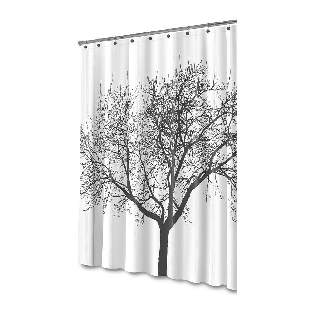 DESIHOM Misty Mountain Shower Curtain Tree Shower Curtain Forest Shower Curtain Woodland Nature Shower Curtain Polyester Waterproof Shower Curtain 72x72 Inch