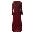 thumbnail image 5 of Njagoc3 Womens Long Sleeve Tie - Waist Maxi Dress, Solid Color, Casual Daily & Brunch Outfit, 5 of 6