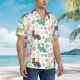 thumbnail image 2 of Wukai Easter Rabbit Men's Hawaiian Shirt Short Sleeve Casual Button Down Summer Beach Aloha Shirt Tropical Print Holiday Party, 2 of 8