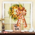 thumbnail image 2 of Dalrosia 2PCS Fall Bows for Wreaths Decorations for Home, Halloween Tree Topper Bow, Thanksgiving Bow with Orange Buffalo Plaid Burlap Front Door Outdoor, 2 of 3