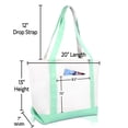 thumbnail image 3 of DALIX Happy Easter Womens Classic Premium Embroidered Tote Bag in Mint Green, 3 of 6