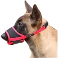 thumbnail image 1 of Jinsinto Dog Muzzle Breathable Mesh And Durable Nylon Muzzle Soft Pad, L, Red, 1 of 5