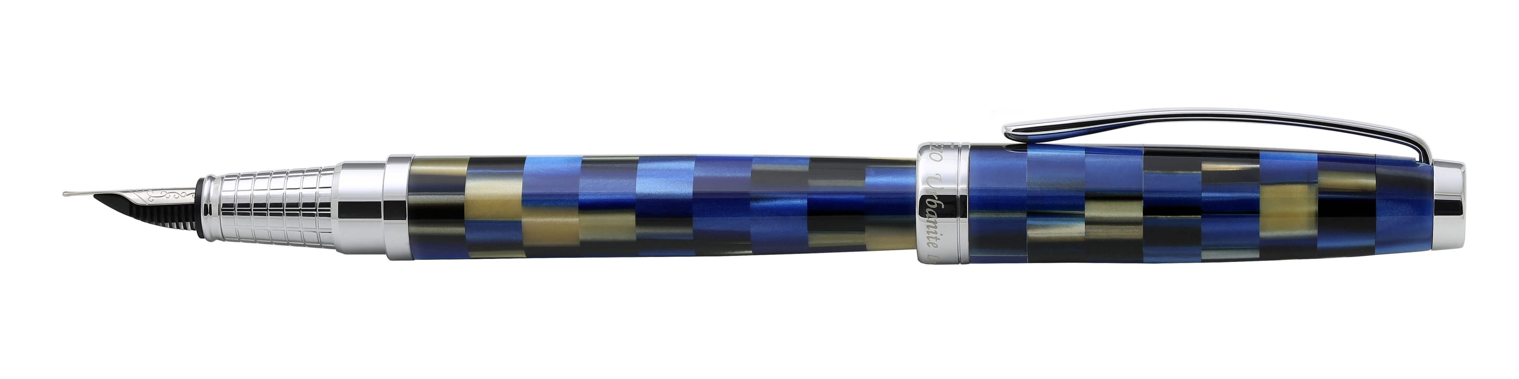 Xezo Urbanite I Acrylic  Brass Fountain Pen (Fine Nib) - Modern Blue