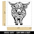 thumbnail image 2 of Shaggy Highland Cow Eating Grass Self-Inking Rubber Stamp Ink Stamper - Black Ink - Small 1 Inch, 2 of 7