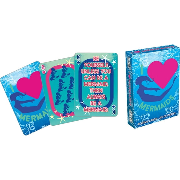 I Heart Mermaids Playing Cards