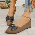 thumbnail image 2 of Women's Bowknot Ballet Flats Pointed Toe Casual Flat Shoes Breathable Dressy Work Shoes Lightweight Knit Slip On Loafers Brown Size 9.5, 2 of 8