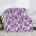 thumbnail image 3 of Fuzoiu Daisies Flowers Print Flannel Blanket,Throw Blanket,Flannel Home Decor,Fleece Bed Blankets,Cozy Soft Blanket for Bed, Sofa, Camping, and Travel-80"x60", 3 of 6