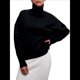 thumbnail image 2 of Suéteres de Cuello Alto para Mujer, Corte Holgado, para Otoño e Invierno. Negro M, 2 of 8