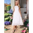 thumbnail image 2 of DARING DIVA Eyelet Sleeveless A Line Midi Tank Dress M White, 2 of 8