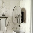 thumbnail image 3 of Matte Black Metal Corner Medicine Cabinet, 18x24 Inch Arched Mirror Bath Storage with Adjustable Shelves for Small Bathroom, 3 of 10