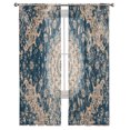 thumbnail image 3 of Antique Oriental, Sheer Curtains 84 Inches Long 2 Panels Set, Window Sheer Curtains for Living Room/Bedroom, Vintage Blue Geometric Aesthetics Flower Light Filter Rod Pocket Curtain 52'' x 84'' x 2, 3 of 7
