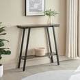 thumbnail image 2 of Leick Home Empiria 30" Wood and Metal Hall Console Table with Shelf, Gray/Matte Black, 2 of 20