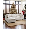 thumbnail image 3 of CKEASEAN L Shaped Modern Sofa Modular Sectional Cloud Couch, 99.3"W 4-Seat Chenille Deep Seat Sofa with Soft Pillow, Ottoman Included, Rack for Living Room, 3 of 10