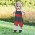 thumbnail image 3 of NAISIBABY Girls Suspenders Jumpsuit, Sleeveless Solid Color patchwork Printed Summer Romper Red 5T, 3 of 5