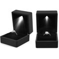 thumbnail image 5 of Caja de anillo de moda con luz LED, caja de anillo luminosa para propuesta de matrimonio, caja de anillo con iluminación LED interna, caja de anillo de compromiso para boda (negro), 5 of 5