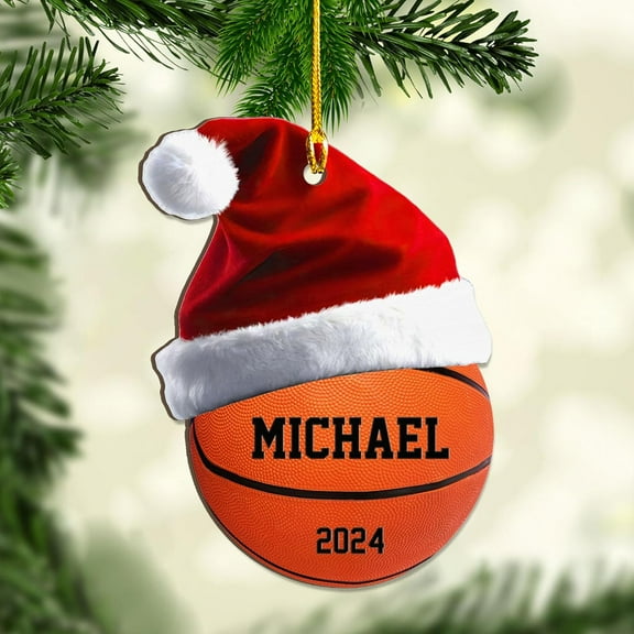 Personalized Basketball Ornaments for Christmas Tree, Basketball Ornament 2024 Custom Basketball Player Ornament Basketball Tree Ornaments Gifts for Basketball Team Ornament Hanging Decor (BKB 3) -