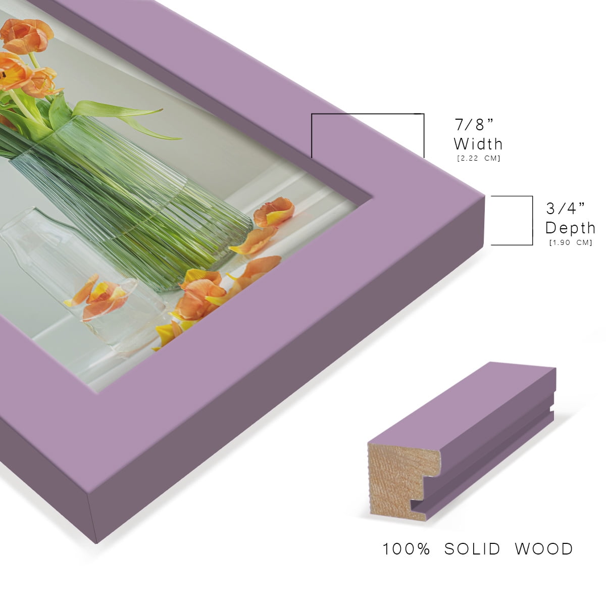 Modern 4 in. x 6 in. Violet Picture Frame (Set of 4)