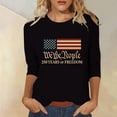thumbnail image 2 of MEICHEN 250 Anniversary USA Shirt Womens 250th 3/4 Sleeve Flag Graphic American Patriotic Wear Birthday T Shirt, 2 of 4