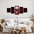 thumbnail image 2 of Elephant Stock Skull And Petals Wall Art - Horizontal Multi Panel Canvas - Living Room Wall Decor - Gothic Multi Panel - Red And Black Decor - 55" x 24", 2 of 4