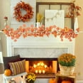thumbnail image 4 of Extra Long Autumn Money Leaf Garland - 78.74" Orange Maple Leaf Rattan for Thanksgiving, Halloween & Harvest Festival Decoration, Premium Fall Home Decor, 4 of 6