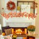 thumbnail image 4 of Seyotauo Fall Garland, Fall Decorations for Home, Hanging Maple Fall Leaves Garland, Artificial Autumn Thanksgiving Decor Outdoor Indoor for Wedding Party Fireplace Mantle Decorations, 4 of 6