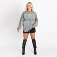 thumbnail image 3 of Women's Gameday Couture Gray Los Angeles Chargers Oversized Final Score Snow Wash Long Sleeve T-Shirt, 3 of 6