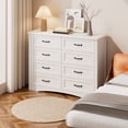 thumbnail image 2 of White Dresser for Bedroom, Lofka 47" Wide Luxury 8 Drawers Dresser with Black Metal Handle, Smooth Gliding, Easy Assembly, Anti-Tip, 2 of 11